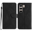 For itel Power 70 Stitching Embossed Leather Phone Case(Black) - 1