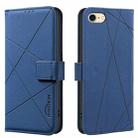 For iPhone 6 / 7 / 8 / SE Geometric Pattern RFID Leather Phone Case(Blue) - 1