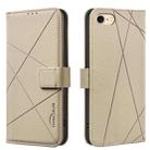 For iPhone 6 / 7 / 8 / SE Geometric Pattern RFID Leather Phone Case(Beige) - 1