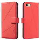 For iPhone 6 / 7 / 8 / SE Geometric Pattern RFID Leather Phone Case(Red) - 1
