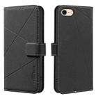For iPhone 6 / 7 / 8 / SE Geometric Pattern RFID Leather Phone Case(Black) - 1