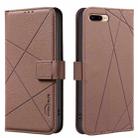 For iPhone 6 Plus / 7 Plus / 8 Plus Geometric Pattern RFID Leather Phone Case(Brown) - 1