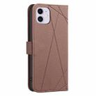 For iPhone 11 Geometric Pattern RFID Leather Phone Case(Brown) - 3