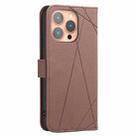 For iPhone 12 Pro Max Geometric Pattern RFID Leather Phone Case(Brown) - 3