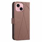 For iPhone 13 / 14 Geometric Pattern RFID Leather Phone Case(Brown) - 3