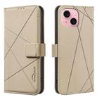 For iPhone 13 / 14 Geometric Pattern RFID Leather Phone Case(Beige) - 1