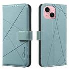 For iPhone 13 / 14 Geometric Pattern RFID Leather Phone Case(Green) - 1