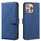 For iPhone 13 Pro Max Geometric Pattern RFID Leather Phone Case(Blue) - 1