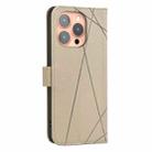 For iPhone 14 Pro Geometric Pattern RFID Leather Phone Case(Beige) - 3