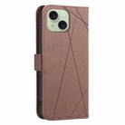 For iPhone 14 Plus / 15 Plus Geometric Pattern RFID Leather Phone Case(Brown) - 3
