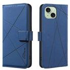 For iPhone 14 Plus / 15 Plus Geometric Pattern RFID Leather Phone Case(Blue) - 1