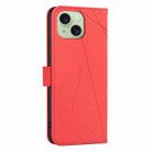 For iPhone 14 Plus / 15 Plus Geometric Pattern RFID Leather Phone Case(Red) - 3