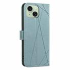 For iPhone 14 Plus / 15 Plus Geometric Pattern RFID Leather Phone Case(Green) - 3