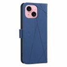 For iPhone 15 Geometric Pattern RFID Leather Phone Case(Blue) - 3