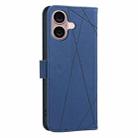 For iPhone 16 Plus Geometric Pattern RFID Leather Phone Case(Blue) - 3