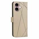 For iPhone 16 Plus Geometric Pattern RFID Leather Phone Case(Beige) - 3