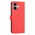 For iPhone 16 Plus Geometric Pattern RFID Leather Phone Case(Red) - 3