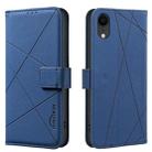 For iPhone XR Geometric Pattern RFID Leather Phone Case(Blue) - 1