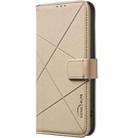 For iPhone XS Max Geometric Pattern RFID Leather Phone Case(Beige) - 2