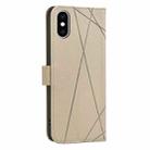 For iPhone XS Max Geometric Pattern RFID Leather Phone Case(Beige) - 3