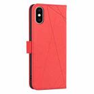 For iPhone XS Max Geometric Pattern RFID Leather Phone Case(Red) - 3