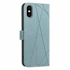 For iPhone XS Max Geometric Pattern RFID Leather Phone Case(Green) - 3