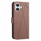 For iPhone 17 Geometric Pattern RFID Leather Phone Case(Brown) - 3