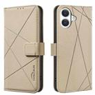 For iPhone 17 Geometric Pattern RFID Leather Phone Case(Beige) - 1