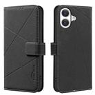 For iPhone 17 Geometric Pattern RFID Leather Phone Case(Black) - 1