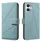 For iPhone 17 Geometric Pattern RFID Leather Phone Case(Green) - 1
