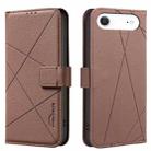 For iPhone 17 Air Geometric Pattern RFID Leather Phone Case(Brown) - 1