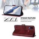 For Motorola Moto E7 Power 2021 Line Splicing Buckle Retro Leather Phone Case(Wine Red) - 3