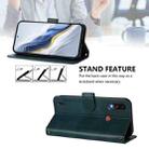 For Motorola Moto E7 Power 2021 Line Splicing Buckle Retro Leather Phone Case(Dark Green) - 3
