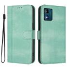 For Motorola Moto E13 2023 4G Line Splicing Buckle Retro Leather Phone Case(Mint) - 2