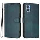 For Motorola Moto E22 4G / E22i 4G Line Splicing Buckle Retro Leather Phone Case(Dark Green) - 2