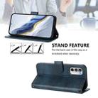 For Motorola Moto G 5G 2022 Line Splicing Buckle Retro Leather Phone Case(Dark Blue) - 3