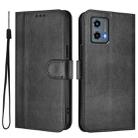 For Motorola Moto G 5G 2023 Line Splicing Buckle Retro Leather Phone Case(Black) - 2