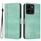 For Motorola Moto G 5G 2025 Line Splicing Buckle Retro Leather Phone Case(Mint) - 2
