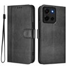 For Motorola Moto G 5G 2025 Line Splicing Buckle Retro Leather Phone Case(Black) - 2