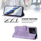 For Motorola Moto G 5G 2025 Line Splicing Buckle Retro Leather Phone Case(Purple) - 3