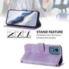 For Motorola Moto G Play 5G 2024 Global Line Splicing Buckle Retro Leather Phone Case(Purple) - 3