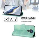 For Motorola Moto G Play 2021 Line Splicing Buckle Retro Leather Phone Case(Mint) - 3