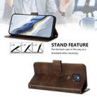 For Motorola Moto G Play 2021 Line Splicing Buckle Retro Leather Phone Case(Brown) - 3