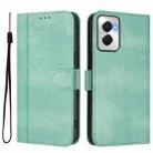 For Motorola Moto G Power 5G 2024 Line Splicing Buckle Retro Leather Phone Case(Mint) - 2