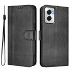 For Motorola Moto G Power 5G 2024 Line Splicing Buckle Retro Leather Phone Case(Black) - 2