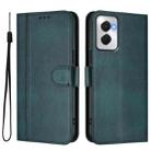 For Motorola Moto G Power 5G 2024 Line Splicing Buckle Retro Leather Phone Case(Dark Green) - 2