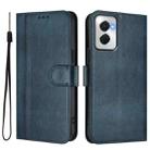 For Motorola Moto G Power 5G 2024 Line Splicing Buckle Retro Leather Phone Case(Dark Blue) - 2