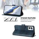 For Motorola Moto G Power 5G 2024 Line Splicing Buckle Retro Leather Phone Case(Dark Blue) - 3