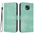 For Motorola Moto G Power 2021 Line Splicing Buckle Retro Leather Phone Case(Mint) - 2