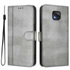 For Motorola Moto G Power 2021 Line Splicing Buckle Retro Leather Phone Case(Grey) - 2